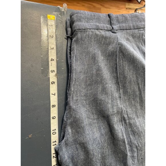 Loft Navy Linen Blend Pleated Front Shorts Size 12 Beach Lagenlook Resort - Picture 3 of 9